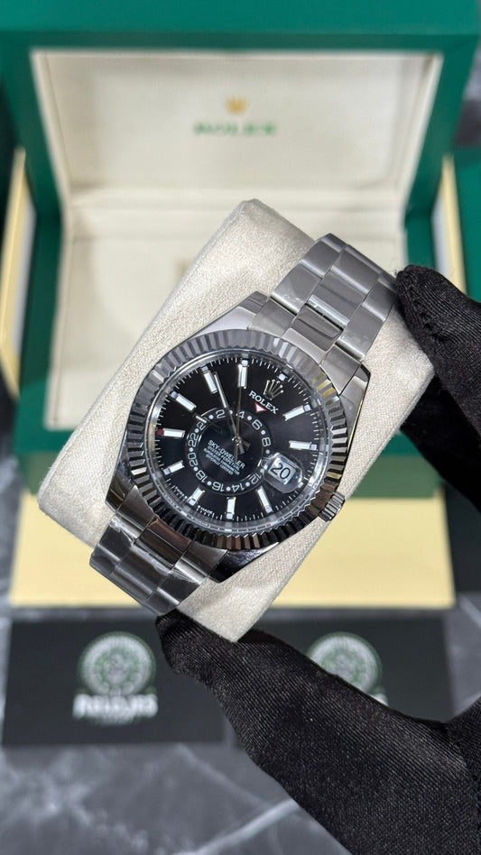 RLX SKY-DWELLER (PLATA/NEGRO)