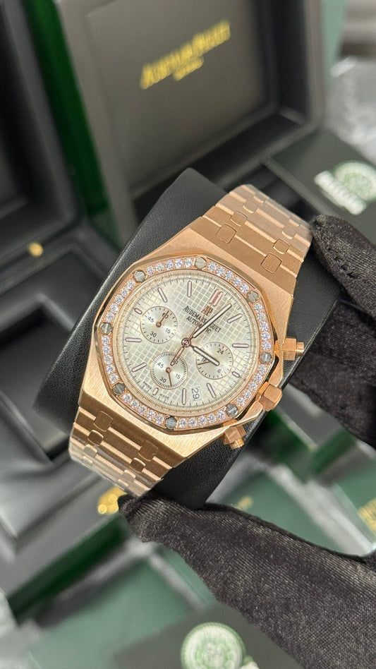 AP ROYAL OAK CRONÓGRAFO (ORO ROSA/BLANCO/DIAMANTES)