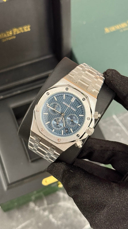 AP ROYAL OAK CRONÓGRAFO (PLATA/AZUL)