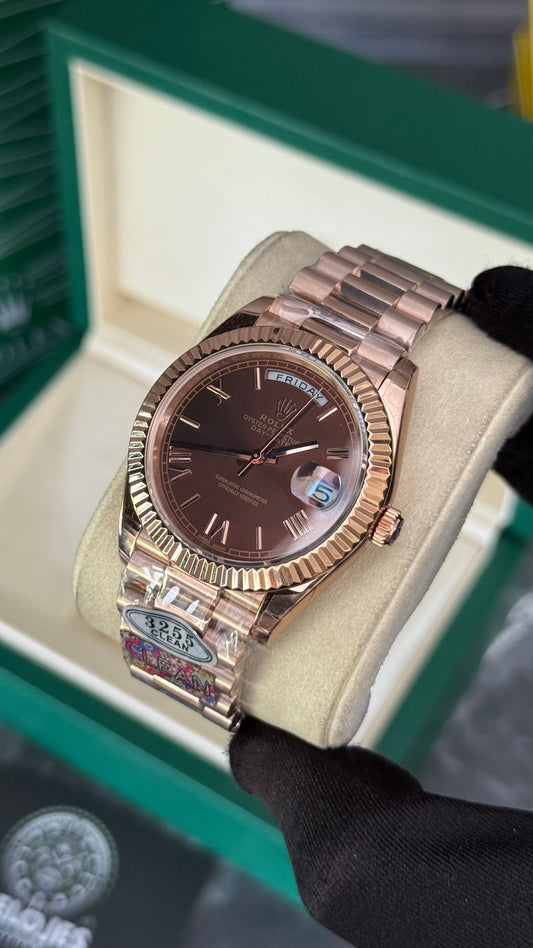RLX DAY-DATE (CHOCOLATE/ORO ROSA) SUPERCL0N