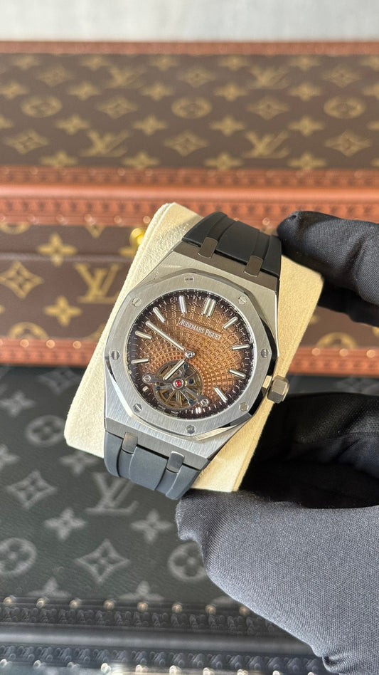 AP ROYAL OAK TURBILLON (PLATA/NEGRO/CHOCOLATE )