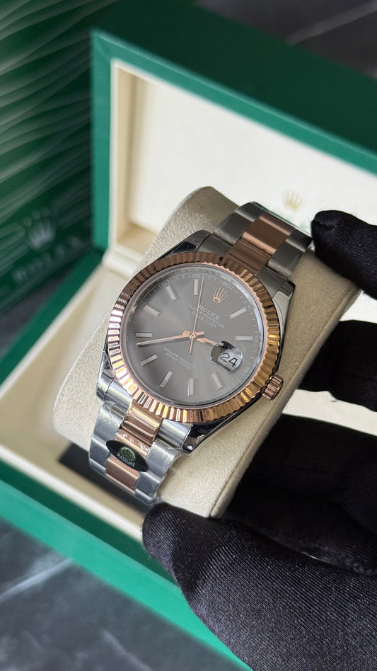 RLX DATEJUST (GRIS/ ORO ROSA/ PLATA) 41MM