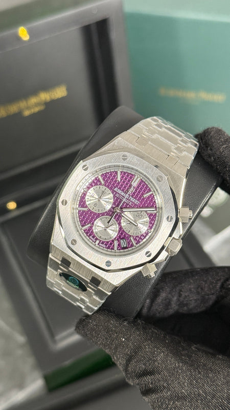 AP ROYAL OAK CRONÓGRAFO (PLATA/PURPURA)