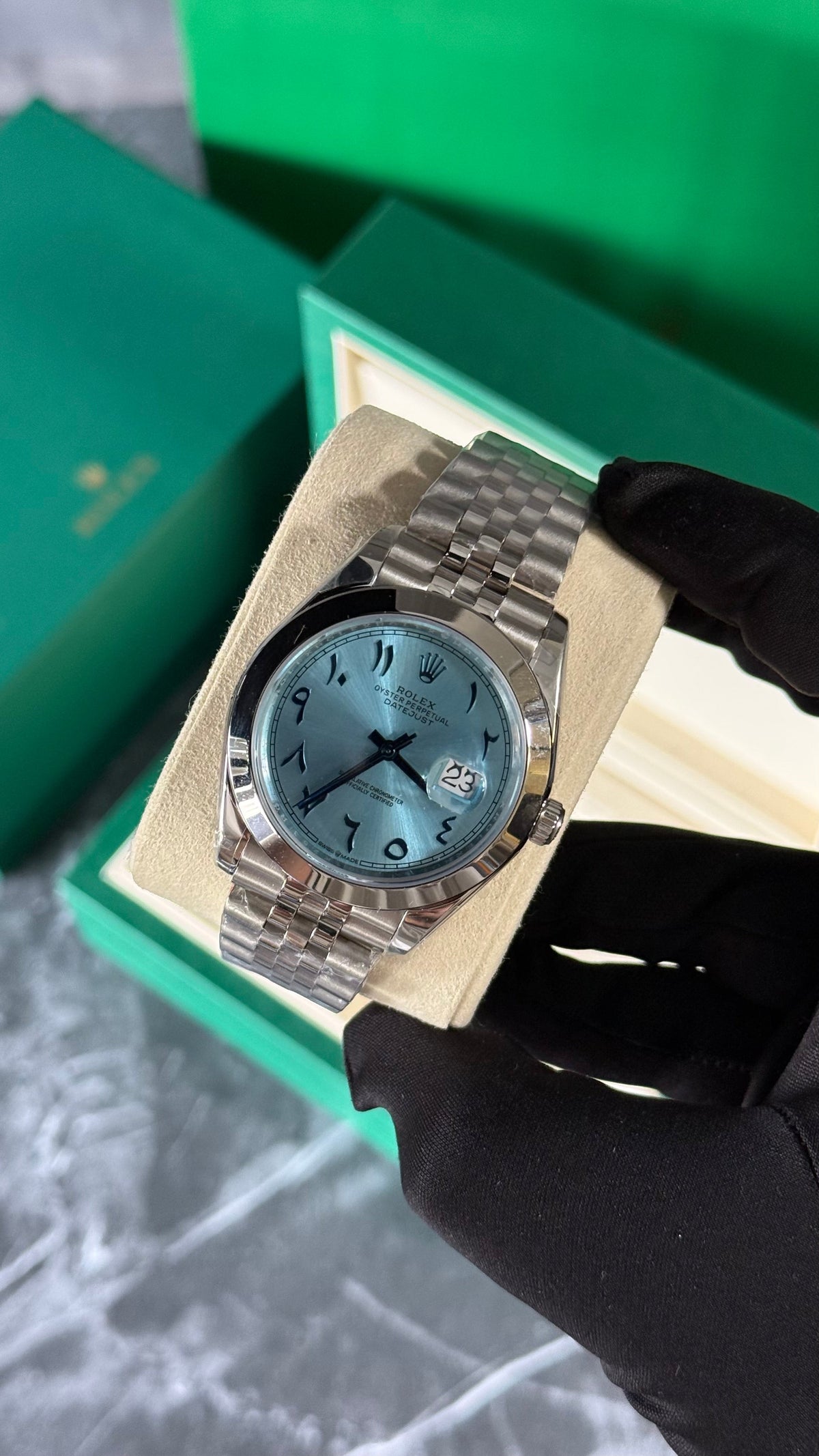 RLX DATEJUST JUBILEE (PLATA/AZUL-ARABIC) liso