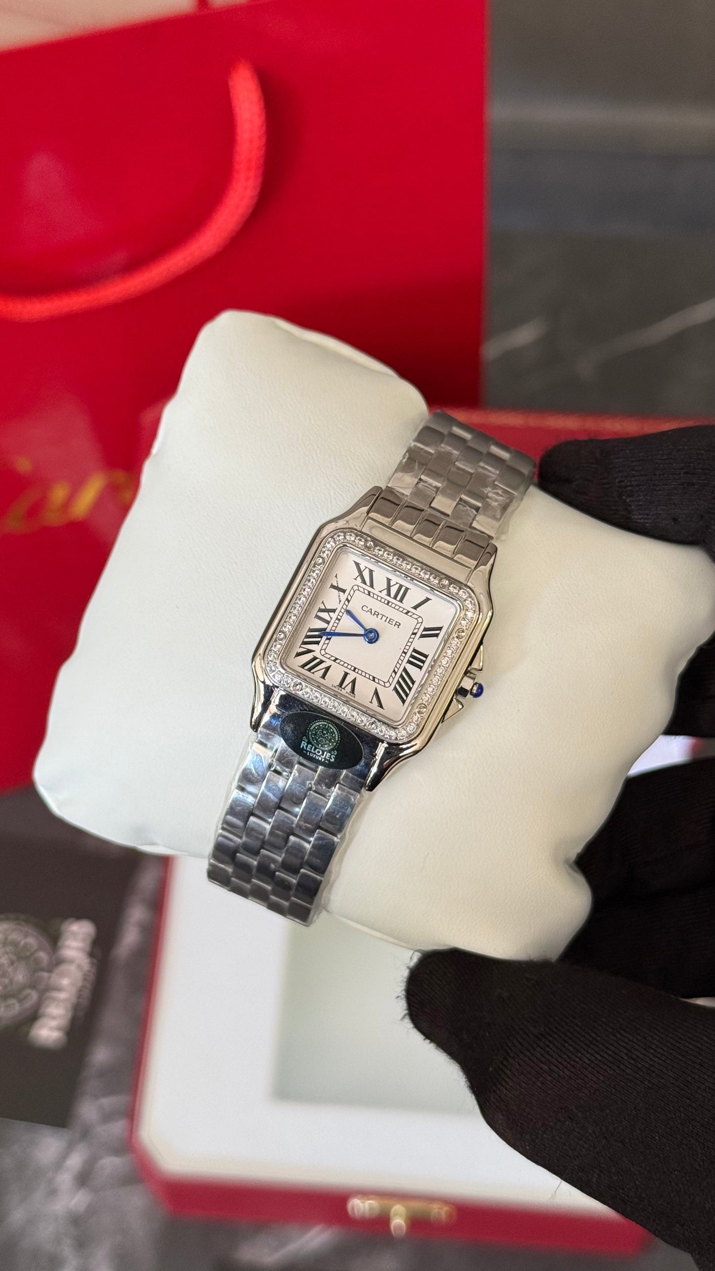 CRT PANTHÈRE (PLATA/ BRILLANTE) 28MM