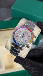 RLX DAYTONA RAINBOW (PLATA/DIAMANTES)