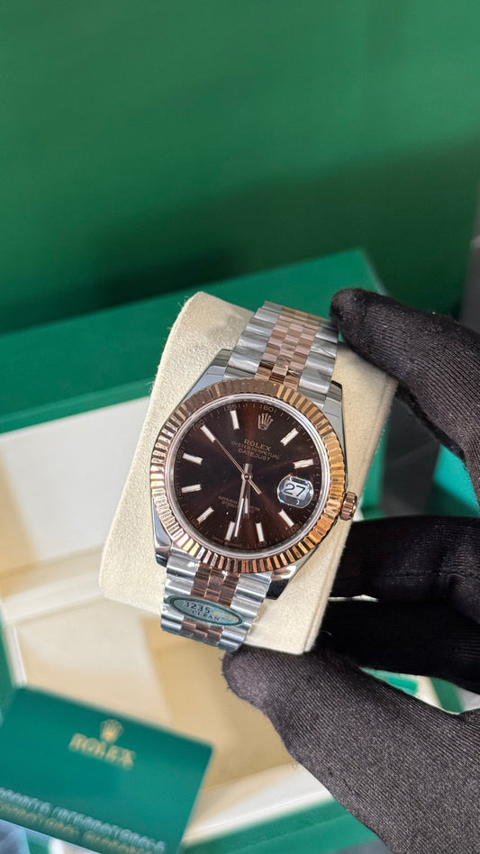RLX DATEJUST BICOLOR (ORO ROSA / PLATA) CHOCOLATE (SUPERCL0N)