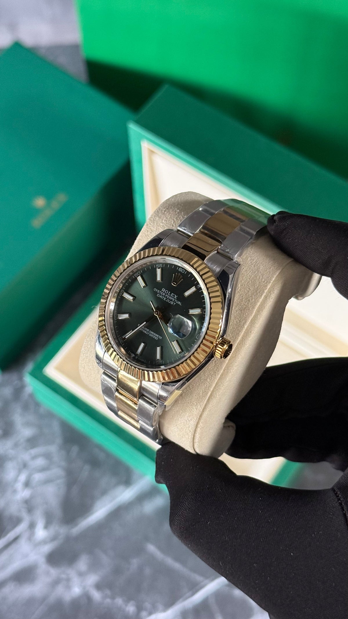 RLX DATEJUST (BICOLOR / VERDE) OY