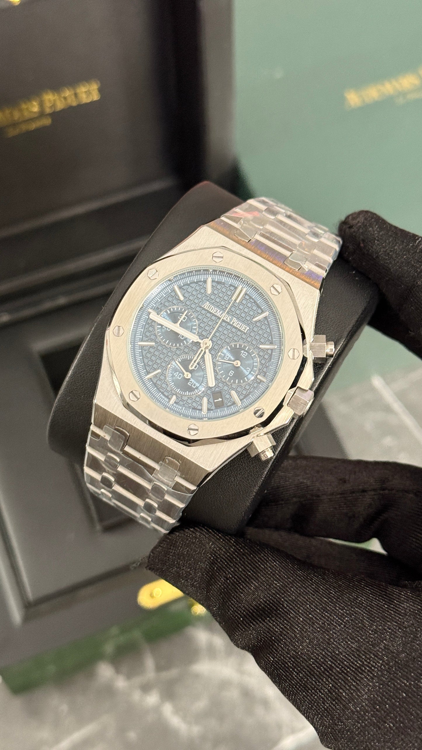 AP ROYAL OAK CRONÓGRAFO (PLATA/AZUL)