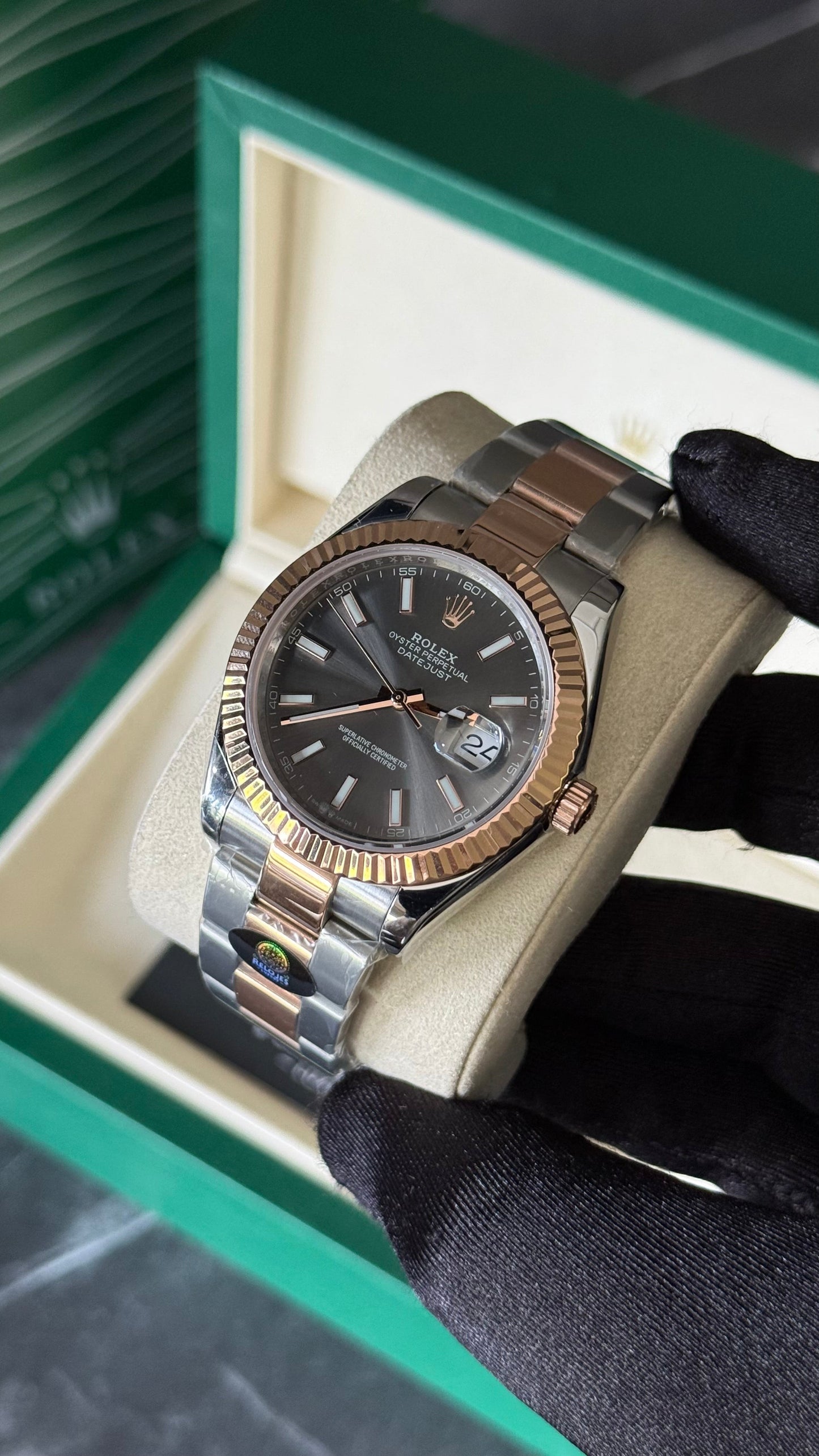 RLX DATEJUST (GRIS/ ORO ROSA/ PLATA) 41MM