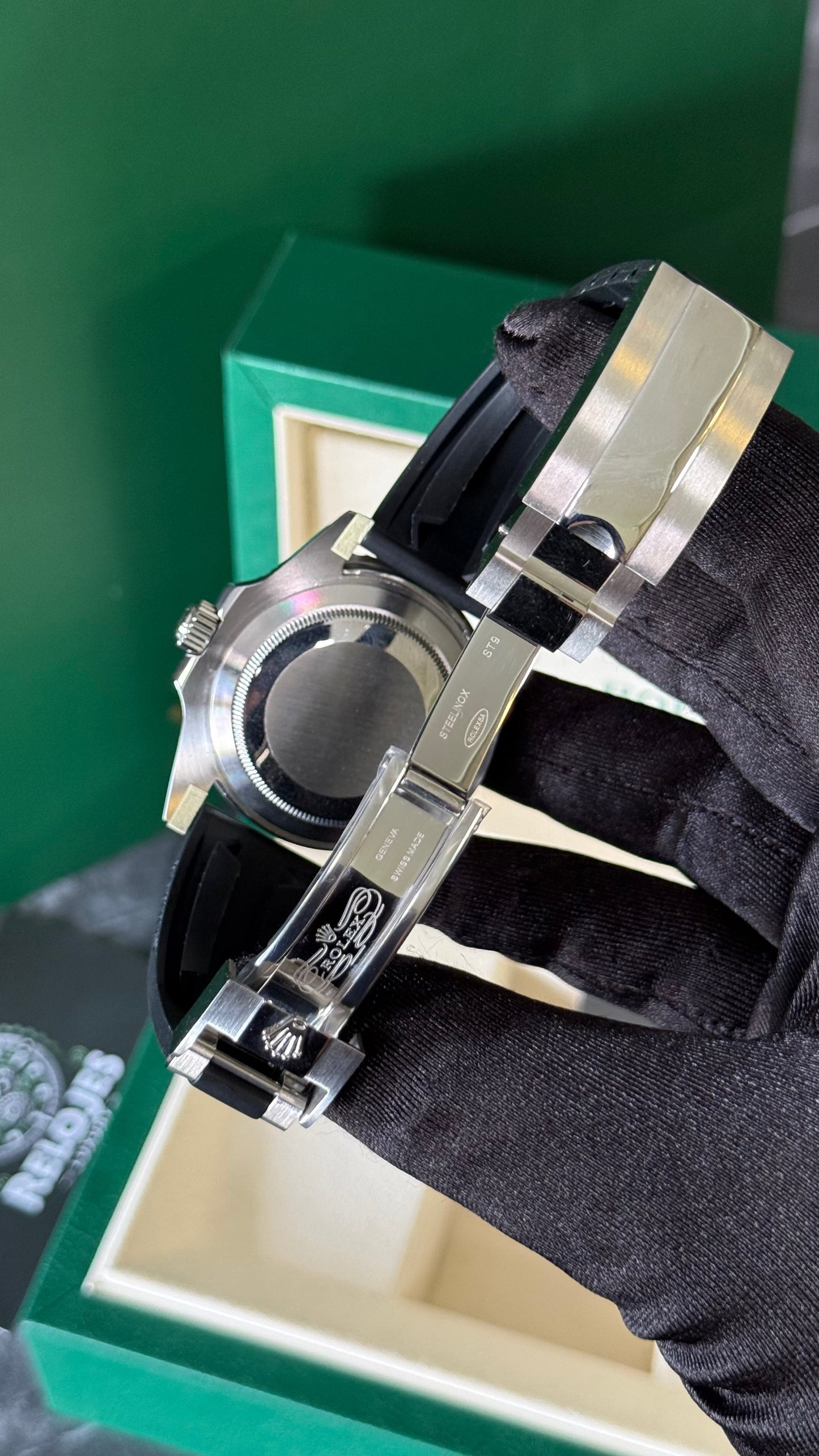 RLX SUBMARINER (PLATA/ NEGRO) GOMA